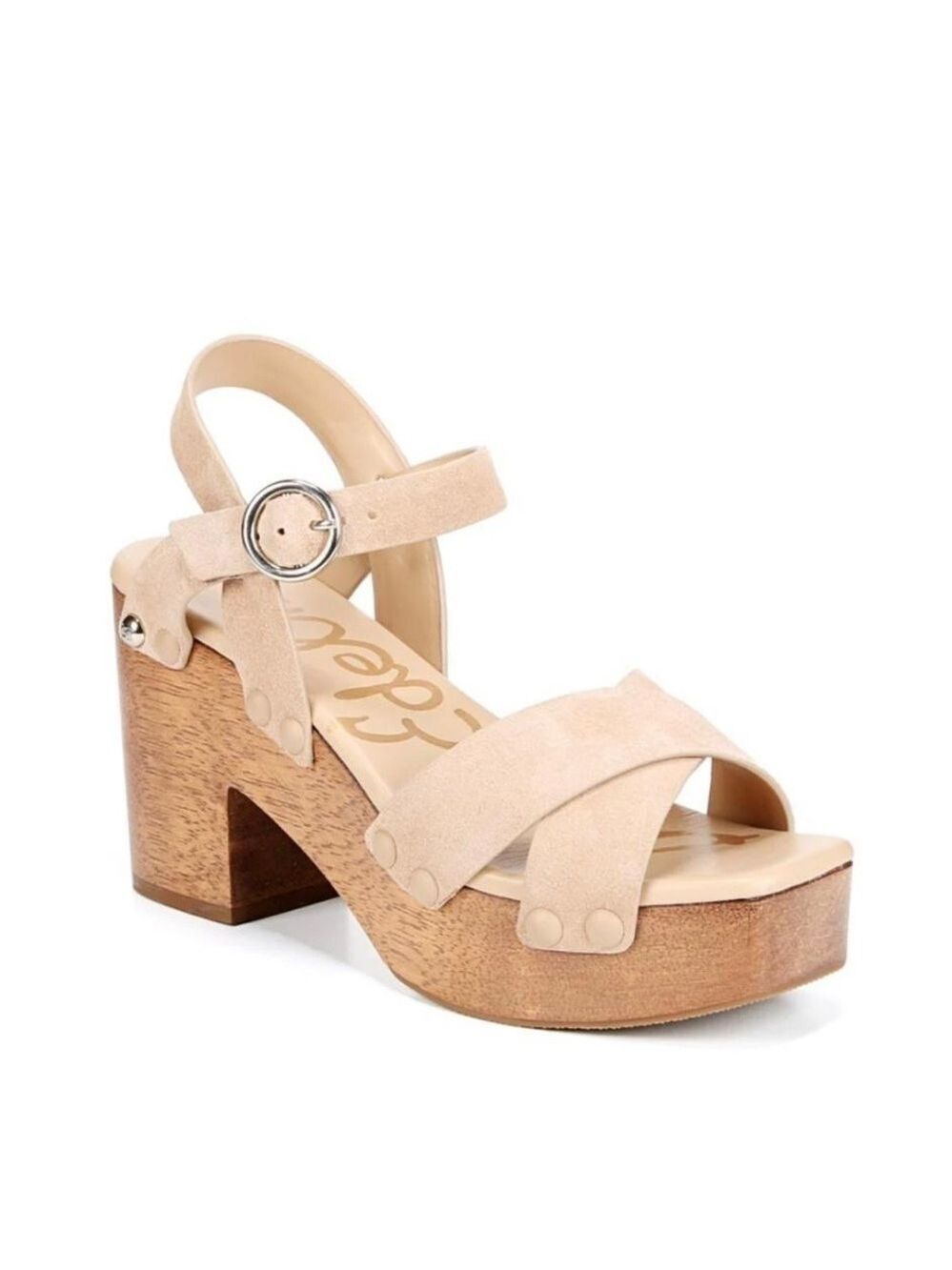 NIB Sam Edelman Josefine Suede Platform Heeled Sandal in Camel